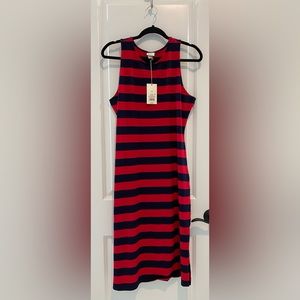 Striped Womens Midi Dress